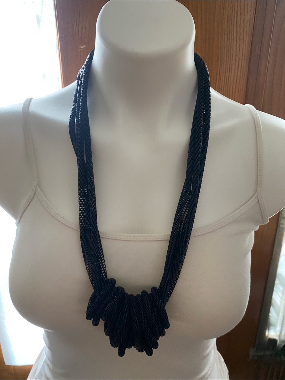 Elegant Black Multi-Strand Knot Necklace